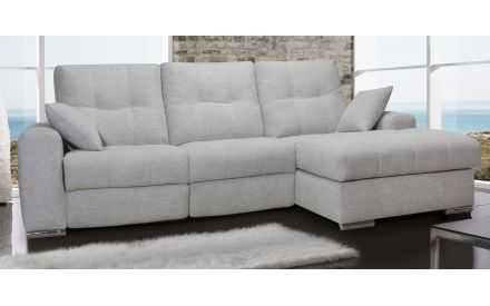 Sofá Piel Chaise Longue Relax Vaca Natural Modelo PERLA