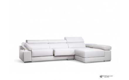 Sofá Piel Chaise Longue Lujo Asientos Deslizantes Modelo ADRIANA