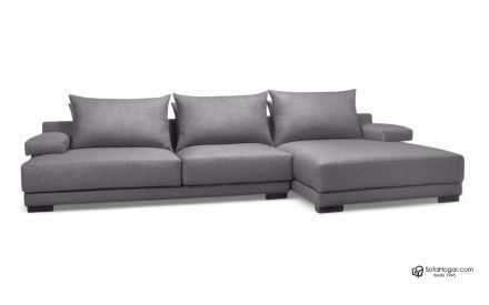 Chaise Longue Moderna en Piel Natural, Volumen Generoso Modelo GADEA