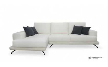 Sofá Chaise Longue Moderna Patas Altas Piel Natural, Artesana Modelo MICHEL