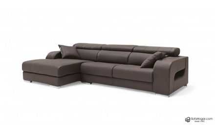 Chaise Longue Piel - Moderna Piel Cocholate, Modelo PARADISE - opción Relax