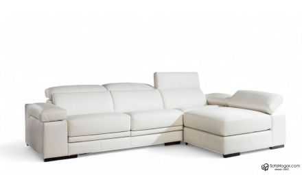 Sofás con Chaise Longue Piel Lujo Natural Asientos Deslizantes Modelo GLORIO
